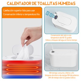 Calentador de Toallitas Humedas, Calentador de Toallitas USB de Termostato Ajustable, Con la Pantalla Digital, La Calefacción es Uniforme y Silenciosa, Adecuada para el Hogar y los Viajes