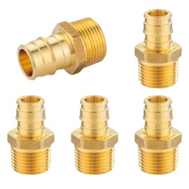 HeSun 5-Pack PEX-A Fitting, PEX Expansion 1-Inch Male Thread Adapter,1" Male NPT x 1" PEX-A,ASTM F1960
