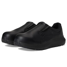 Shoes for Crews Women's Pearl II Nano Composite Toe (NCT) Slip-Resistant, Water-Resistant Work Shoes, Black Slip-on, Size 10 M