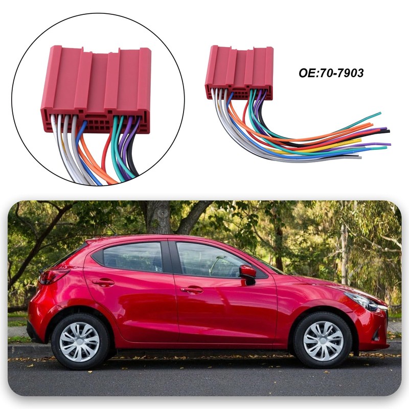 OTOTEC Radio-Kabelbaum-Stecker 14 Drähte Ersatzteil 70-7903 Kompatibel mit Mazda 2001-2017