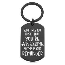 Inspirational Keychain Inspirational Gifts, Sometimes You Forget You’re Awesome,So This Is Your Reminder Gift Key Chain (Black)