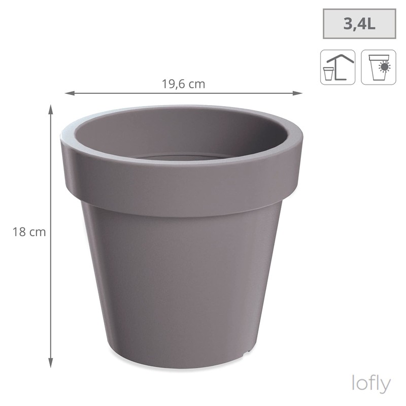 Prosper Plast DLOF200-405U 19.6 x 18.1 cm "Lofly" Flowerpot -