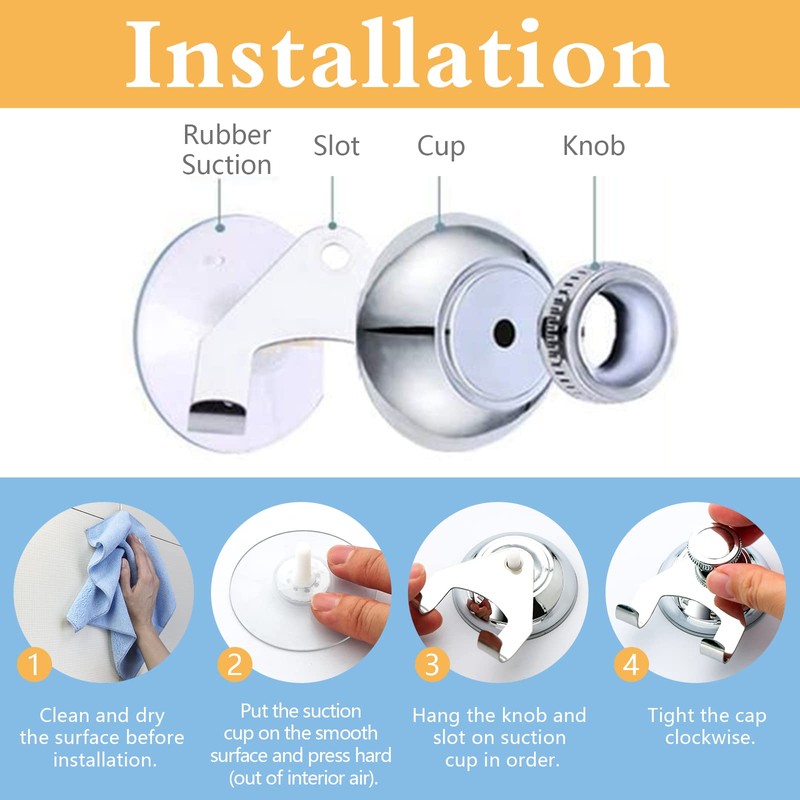 Zindoo Shower Squeegee Special Suction Hook for Wall Hanging No