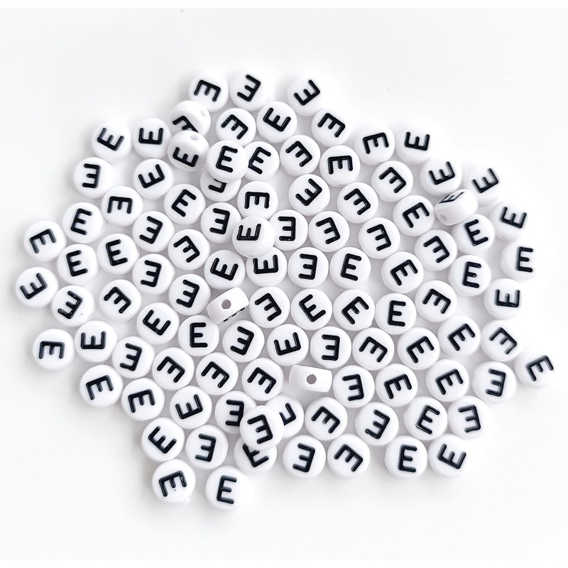 Bxwoum 100PCS Letter Beads 4X7mm Acrylic Alphabet Beads for Jewelry