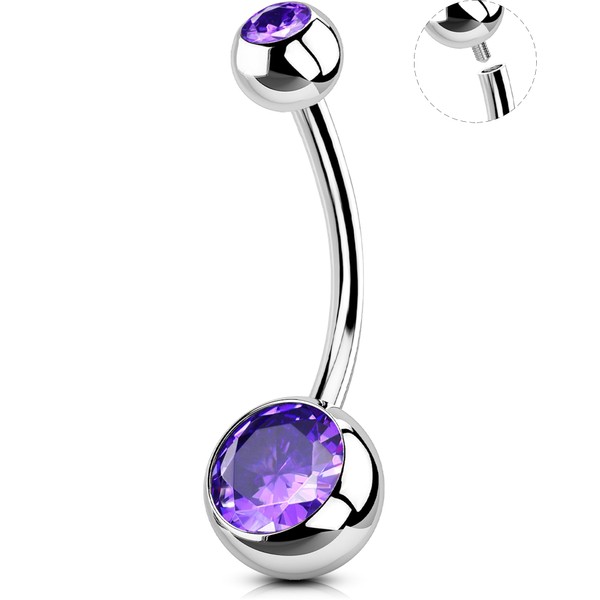 OUFER Body Piercing Belly Button Bars Internally Belly Button Piercing