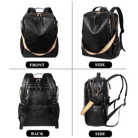 myfriday Large Travel Backpack Purse, Convertible, with Luggage Strap