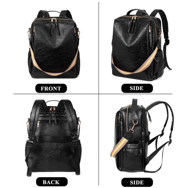 myfriday Large Travel Backpack Purse, Convertible, with Luggage Strap