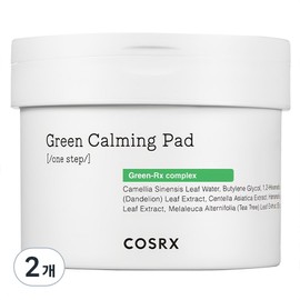 COSRX One Step Renewal Green Pad 70p 140ml, 70 sheets, 2 pcs / 코스알엑스 원스텝 리뉴얼 그린 패드 70p 140ml, 70매입, 2개