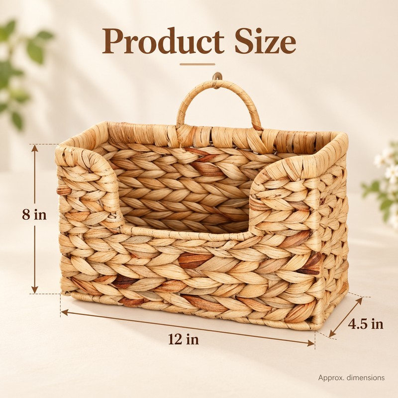 Handwoven Wicker Wall Basket for Everyday Storage – Space-Saving Rustic