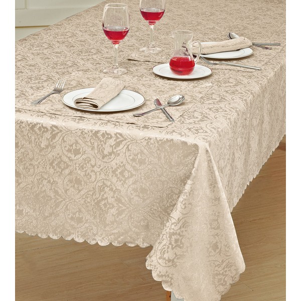 Best Linen Table Cloth Classic Damask Printed Jacquard Table Cover
