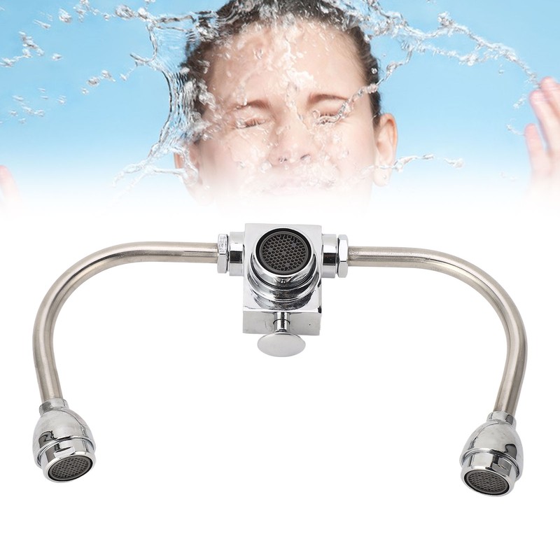 Faucet Mounted Eyewash Station Double Nozzle Emergency Eye Wash Unit