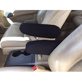 Auto Armrest Covers- Neoprene Fabric- Fits The Honda CR-V 2007-2014 Fold Down Armrest on Bucket Seats-1 Pair (CRV) Black