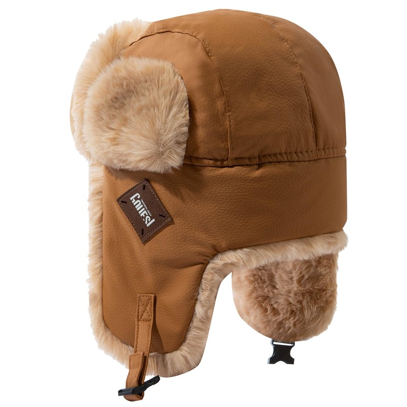 Clakllie Warm Trapper Ear Flaps Hats Russian Fur Hat Trooper