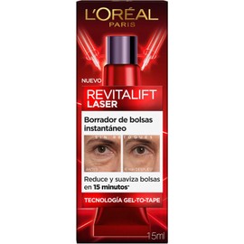 L'Oreal Paris Revitalift Laser Crema para Ojos Borrador de Bolsas Instantaneo, Reduce y Suaviza Bolsas en 15 Minutos y Reafirma el Contorno de los Ojos, 15ml.