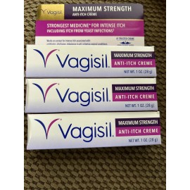❤️3-pk Vagisil Anti-Itch Creme Maximum Strength 1oz Exp-6/27❤️