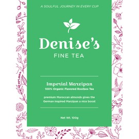 Denise's Fine Tea, USDA Organic, Imperial Marzipan Rooibos, Flavored Rooibos Tea, Caffeine-Free, Loose Leaf (100g)