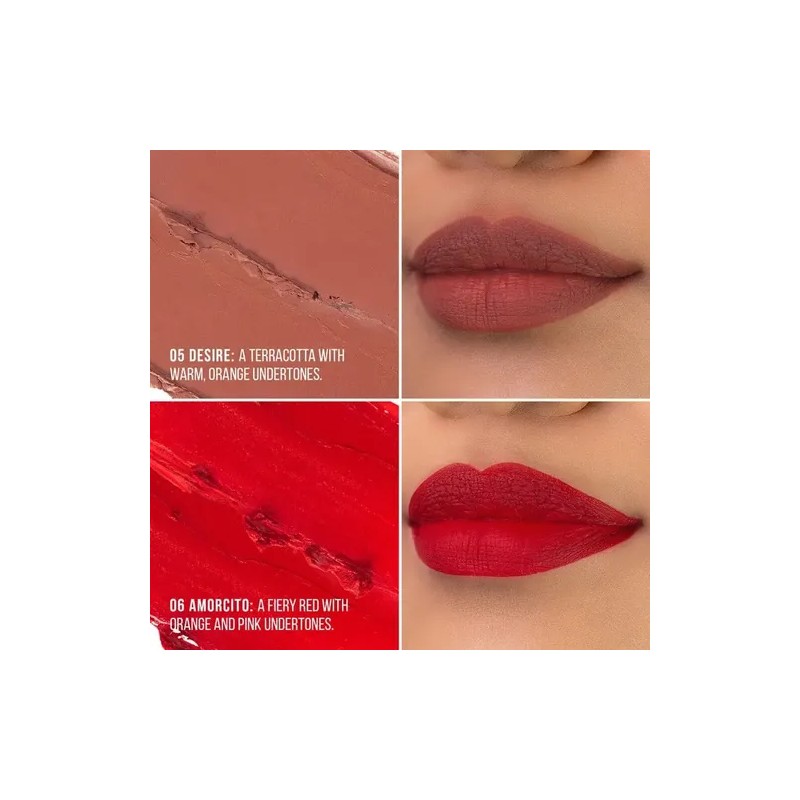 Gama 8 Labiales Locked In Place Matte Lippies Italia Deluxe