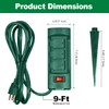 BESTTEN Outdoor Power Strip with Covers and Overload Protection Switch,