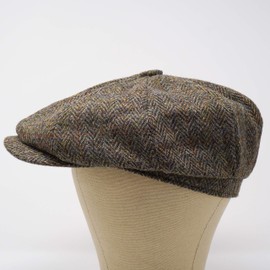 Borges & Scott Lomond Newsboy Flat Cap, Harris Tweed, 100% Hand-Woven Wool, Water Resistant - 54