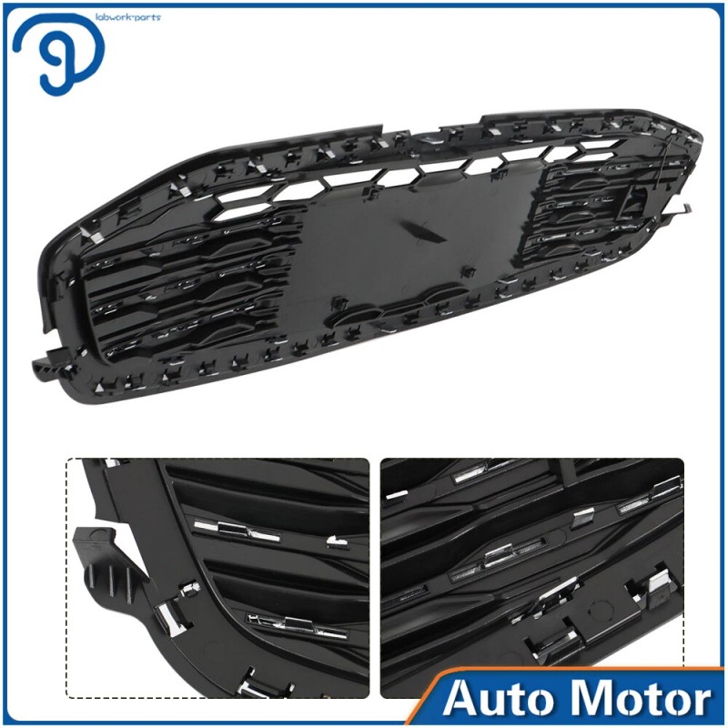 labwork Front Bumper Upper & Lower Grille Chrome & Black