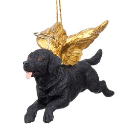 Christmas Tree Ornaments - Honor The Pooch Black Labrador Retriever Holiday Angel Dog Ornaments - Christmas Decorations