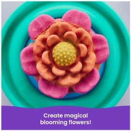 Kinetic Sand, SquishBlossom Blooming Flower with 8oz Neon Yellow & Pink Play Sand, Pot & Molds, Arts and Crafts Sensory Toys, Holiday Gifts & Stocking Stuffers for Kids Ages 3 and up