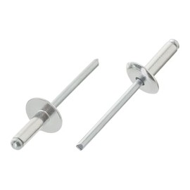 Pack of 100 Blind Rivets 4.8 x 14 mm Aluminium Steel Large Head 16 mm Pop Rivets Blind Rivets DIN 7337