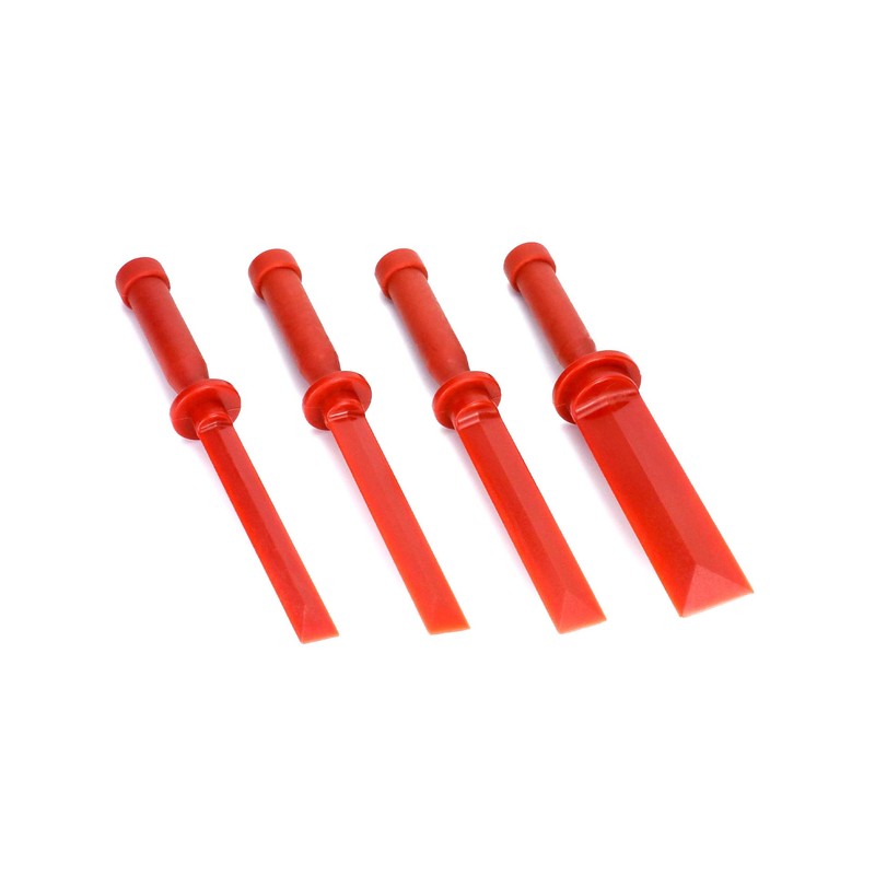 QWORK Plastic Chisel Scraper Set, 3/4", 7/8", 1", 1-1/2" Chemical