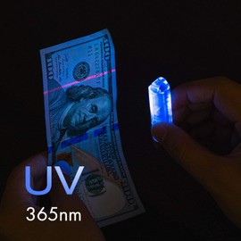 RovyVon 4th USB-C Aurora A8 EDC Flashlight, 6500K LED Max 650 Lumen, Momentary On Keychain Light with Magnetic Clip/Base, Lock Mode, for Checking Outdoor(365nm/Red/White)