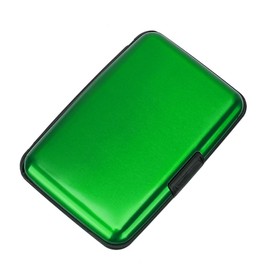 ELFISH Mini RFID Aluminum Wallet Credit Cards Holder Business Card Case Metal ID Case for Men Women (Green)