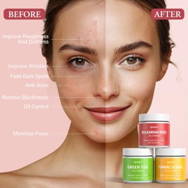 Jelly Mask for Facial Skincare Gift Set - Peel-Off Hydrating Icy Jelly Mask, Hydrogel Face Mask Set with Turmeric, Vitamin C, Rose & Green Tea - DIY Home Spa Kit, Perfect Gift for Him & Her