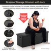 ENGPOW Storage Ottoman, Fireproof Folding Bench with Lock(15”x 43”x15”), Water-Resistant