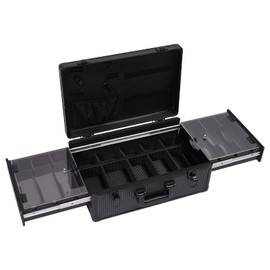 YIYIBYUS Large Makeup Case Portable Travel Trimmer Grooming Kit, Hairdressing Bag Barber Carrying Case, Professional Heavy Duty Matte Black Barber Case Accessories 19.7 * 13 * 7.8 inch