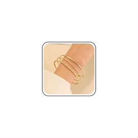 Xmsrn Vintage Layered Bangle Bracelet Punk Stackable Bracelet Punk Multi Bangle Bracelet Set Gold Multi Layer Hand Bangle Bracelet Jewelry for Women and Girls