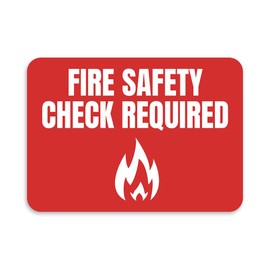 Classic Framed Plus Fire Safety Check Required Door or Wall Sign | Safety and Maintenance - Large