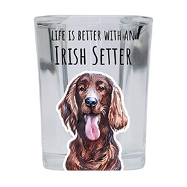 R and R Imports I Love My Irish Setter 2 Ounce Square Base Liquor Shot Glass