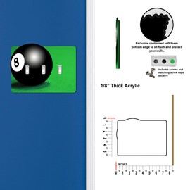 Off The Wall Plates - 8 Ball Pool Billiards Classic Decorative Acrylic Cover Triple Light Switch Wallplate