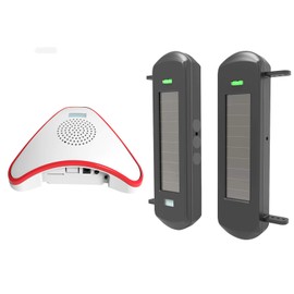 HTZSAFE Solar Wireless Driveway Alarm System- 1/2 Mile Long Transmission Range- 300 Feet Wide Sensor Range- No Wiring No Need Replace Battery- Outdoor Weatherproof DIY Security Perimeter Alert System