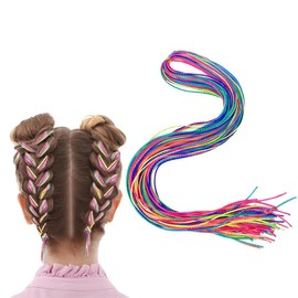 Hair Braids Colourful Hair Wrap Cord, 30 Pieces Gradient Colours Hair Rope Band Rainbow Braided Hair Scrunchie DIY Ponytail Braids Hair Styling Accessories for Women Girls