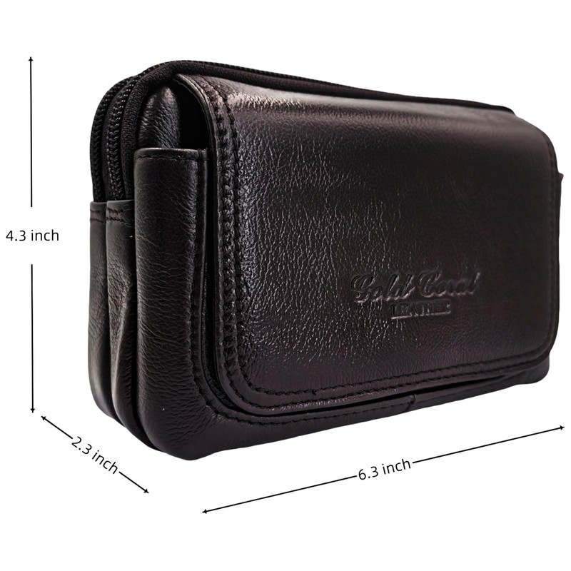 Genda 2Archer Mens Leather Small Belt Waist Bag Wallet Phone