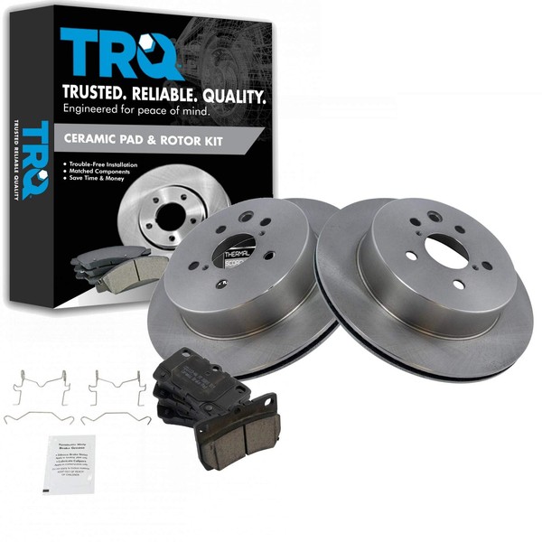 TRQ Rear Brake Pad & Rotor Kit Brake Pads Brake