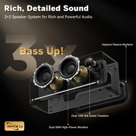 Bluetooth Speaker, 80W Peak Retro Speakers Bluetooth Wireless, Portable Bluetooth Speaker Loud with Deep Bass, IP67 Waterproof, LED Lights, Stereo Pairing, Speaker with TF/AUX/USB for Home, Party,Gift