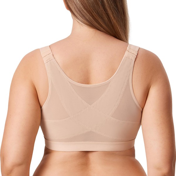 DELIMIRA Women's Inbarely Plus Front Closure Bras Posture Wireless Full