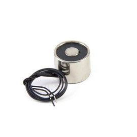Electromagnet with M3 Mounting Hole for Door and Hatch Mechanisms, Automated Assembly Lines, Robotics, Lifting and Handling Ferrous Materials - 20mm dia x 15mm thick - 2.5kg Pull - 3W/0.13A