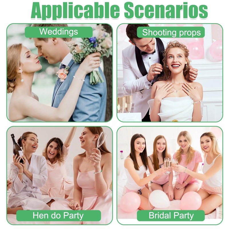 12PCS Team Bride Bracelets, 1 bridal bracelet and11 bridesmaid bracelets,