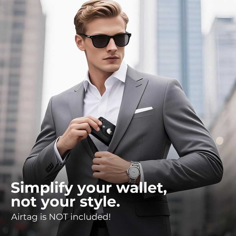 RUNBOX Airtag Wallet for Men Slim Rfid Leather 2 ID