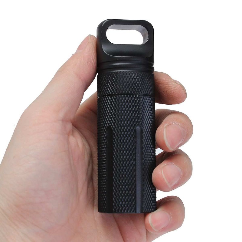 Vogueing Tool Waterproof Pill Holder EDC Container Metal Survival Capsule