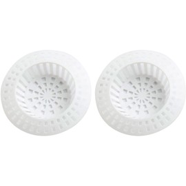 fiXte Plastic Sink Strainer - White Pack of 2. Large 70mm Diameter