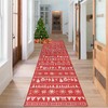 famibay Christmas Runner Rug 2x8 Red Washable Christmas Rug Runner