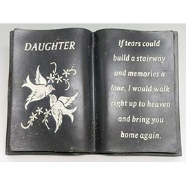 David Fischhoff Daughter Dove Memorial Book, Poly Resin, Grey, 18 x 6 x 12.5 cm
